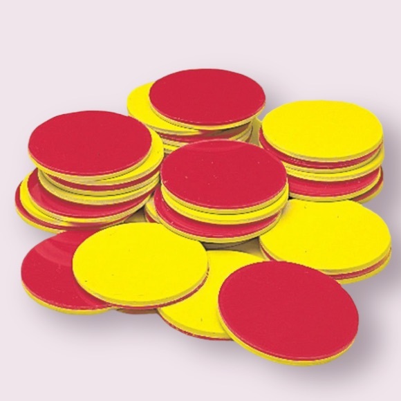 Two-Color Counters, Red and Yellow Counters, Bag of 28 - Picture 1 of 6